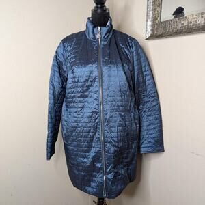 navy and white quilted reversible jacket size large